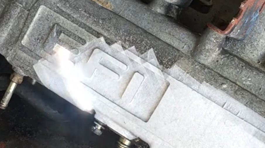 mobile laser cleaning - oxide on alloy manifold