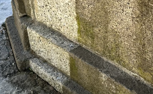 laser cleaning - stone monument